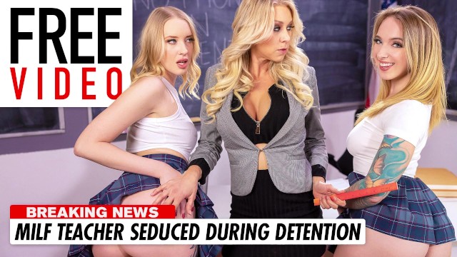 A dús tőgyes milf tanítónéni forró hármasra perdül be Marilyn Johnsonnal és Sonny Mckinleyjel