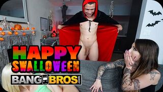 Bang Bros Network bemutatja: Vad Halloween szexparti kettő fullos csajjal